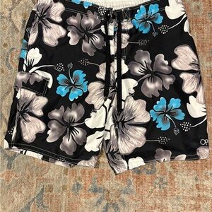 OP Black and Blue Floral Men's Swim Shorts
